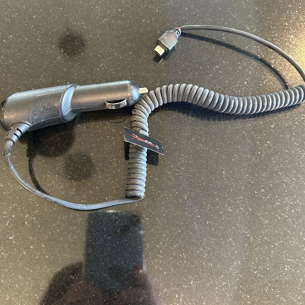 Rocket Fish Black Car Charger with Coiled Cable